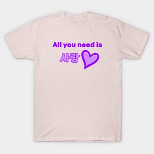 All you need is Sarang - Purple T-Shirt